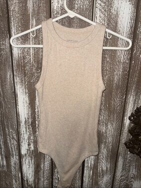 American Eagle Beige Cotton Bodysuit
